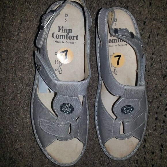 FINN COMFORT-Adana-Taupe/Grey/Beige Pebbled Leather-UK Size 5D-NWOB - Picture 6 of 7